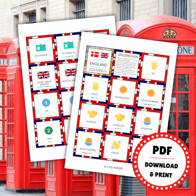 Lær engelsk - Spil med ord på ferien - England - Lou Noire