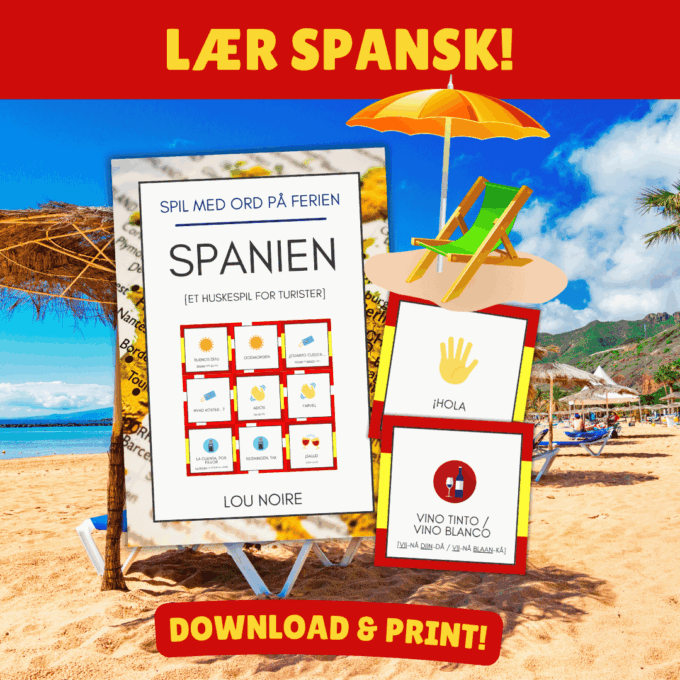 Spil med ord på ferien - Spanien - Lou Noire - Print selv