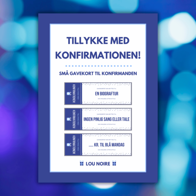 Cover - Tillykke med konfirmationen - blå - Lou Noire