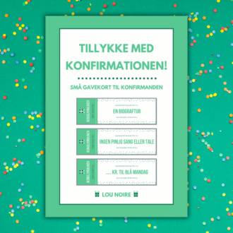 Cover - Tillykke med konfirmationen - grøn - Lou Noire
