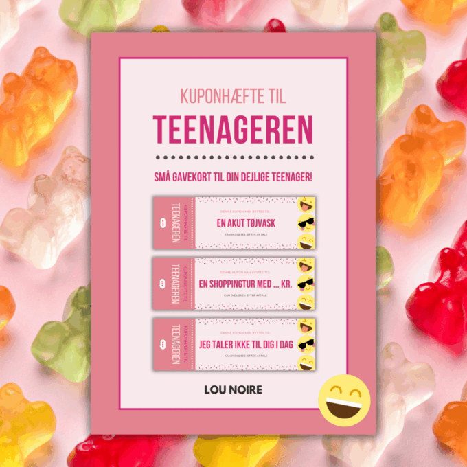 Kuponhæfte til teenageren - pink - Lou Noire - Cover