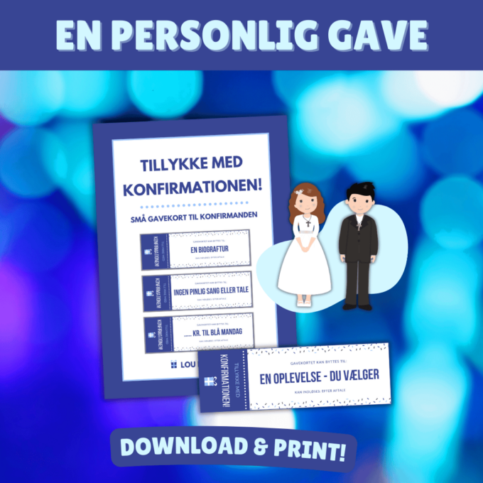 Oversigt - Tillykke med konfirmationen - blå - Lou Noire