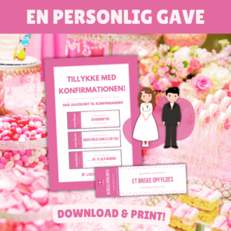 Oversigt - Tillykke med konfirmationen - pink - Lou Noire