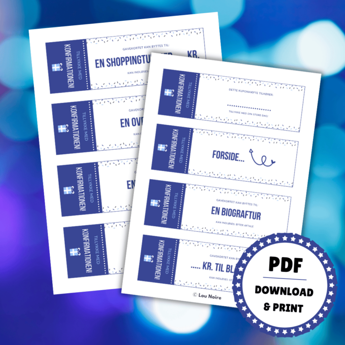 Personlig gave - Tillykke med konfirmationen - blå - Lou Noire