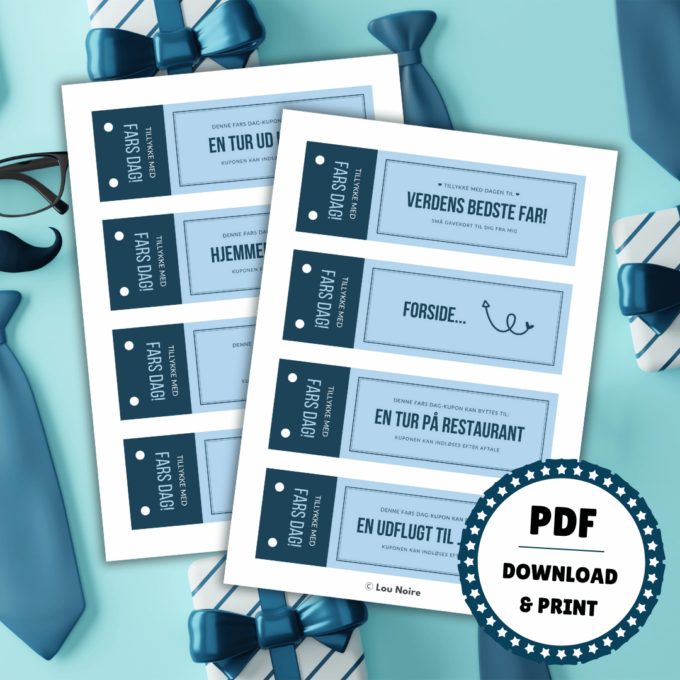 Tillykke med Fars Dag - Fars Dags Gave - Lou Noire