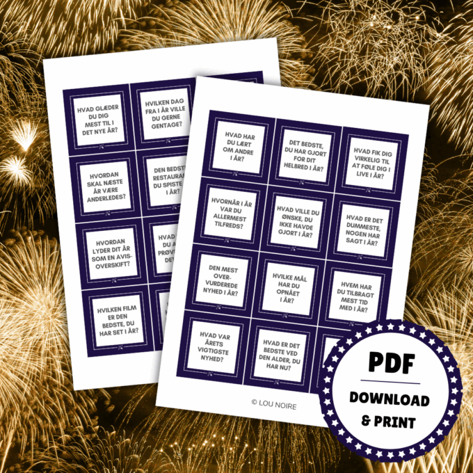 Spil til nytår - Samtalekort til nytårsaften - Lou Noire