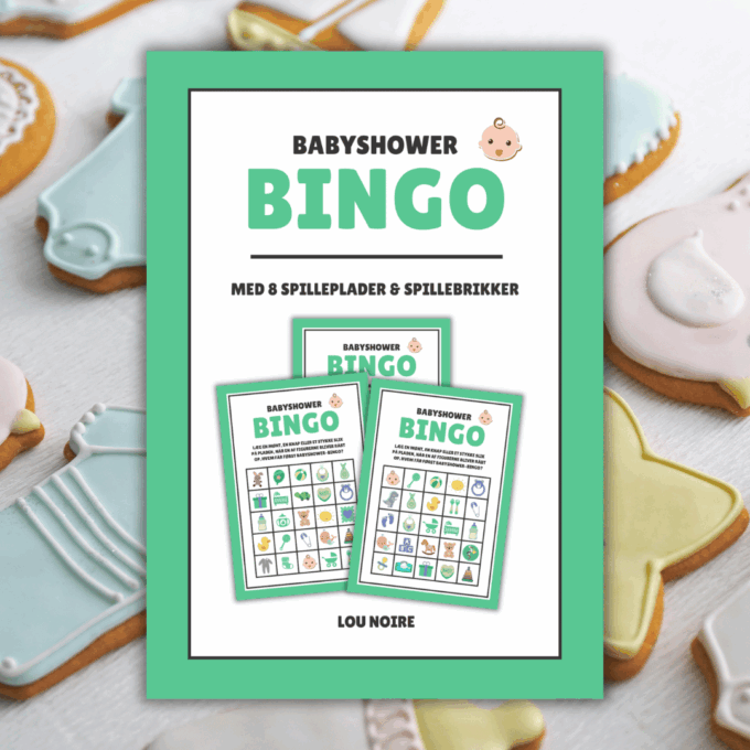 Babyshower-bingo - Grøn - Lou Noire - Cover
