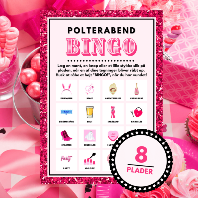 Polterabend-bingo - 8 plader - Lou Noire - Lege og spil til polterabend