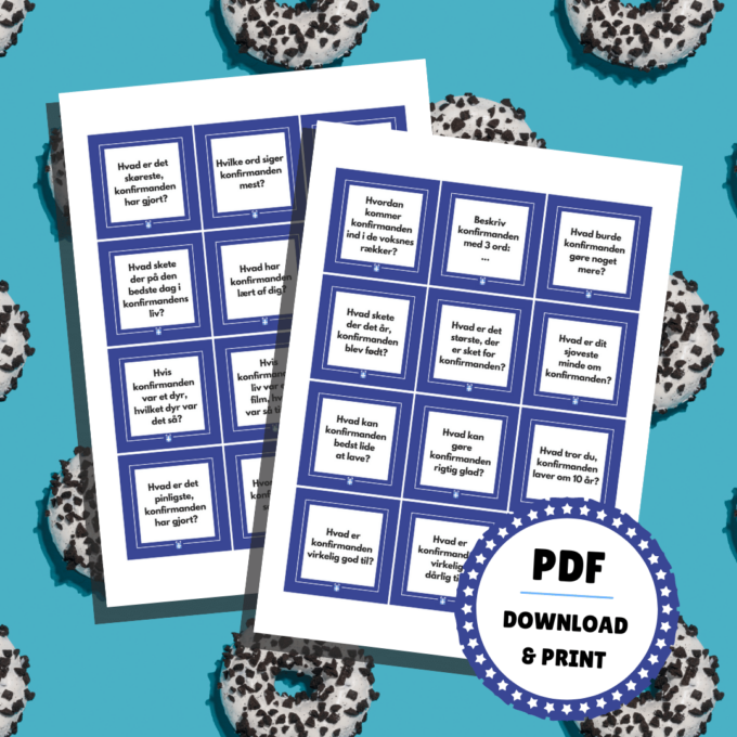 Samtalekort til konfirmation – blå - Lou Noire - Festligt indslag