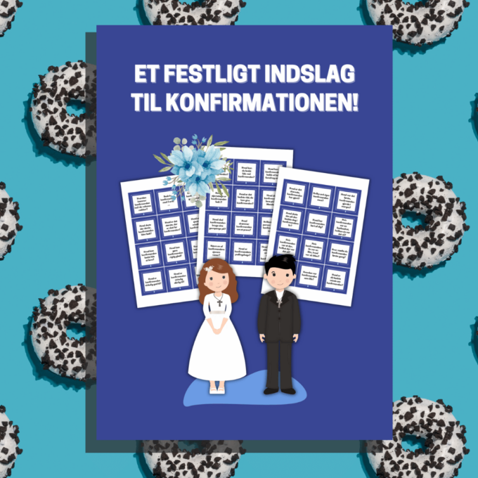 Samtalekort til konfirmation – blå - Lou Noire - Underholdning