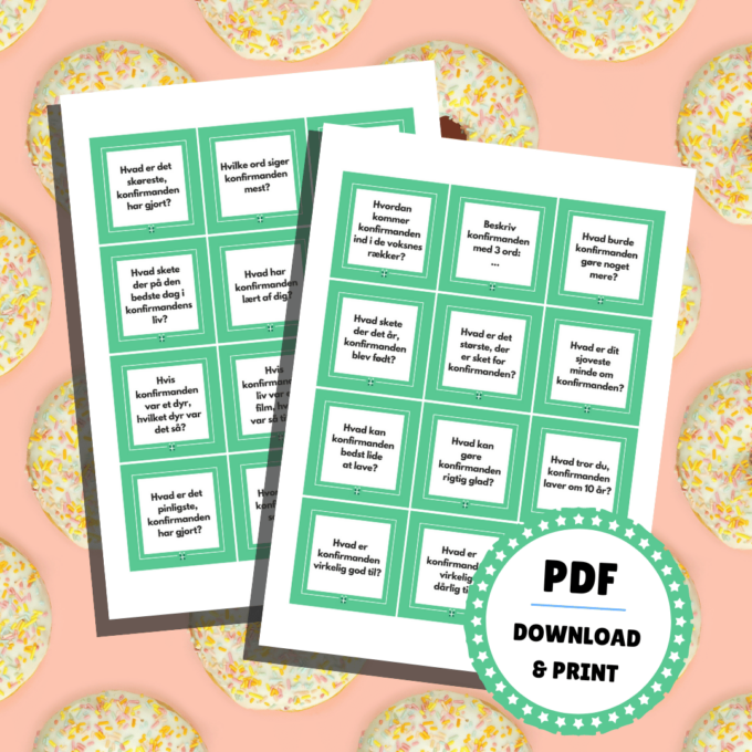 Samtalekort til konfirmation – grøn - Lou Noire - Festligt indslag