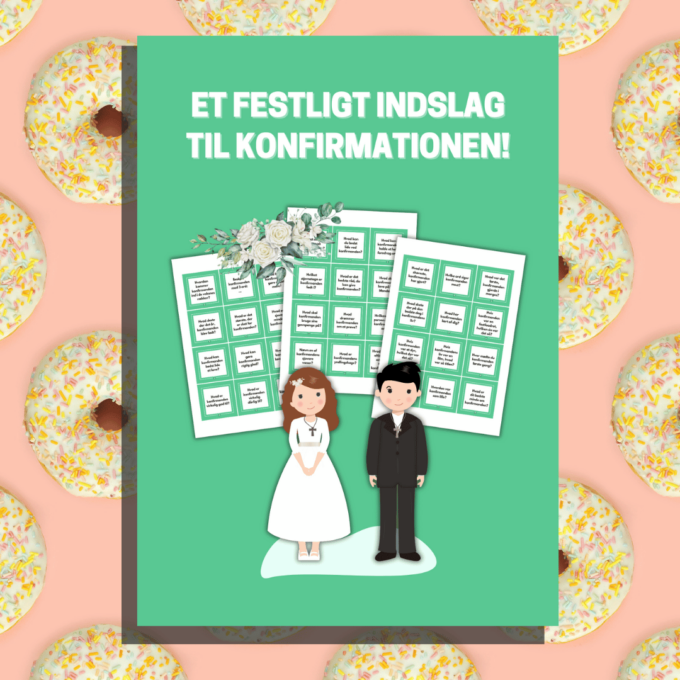 Samtalekort til konfirmation – grøn - Lou Noire - Underholdning