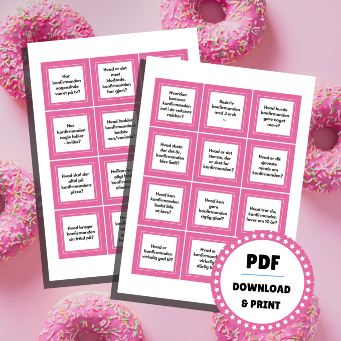 Samtalekort til konfirmation – pink - Lou Noire - Et festligt indslag