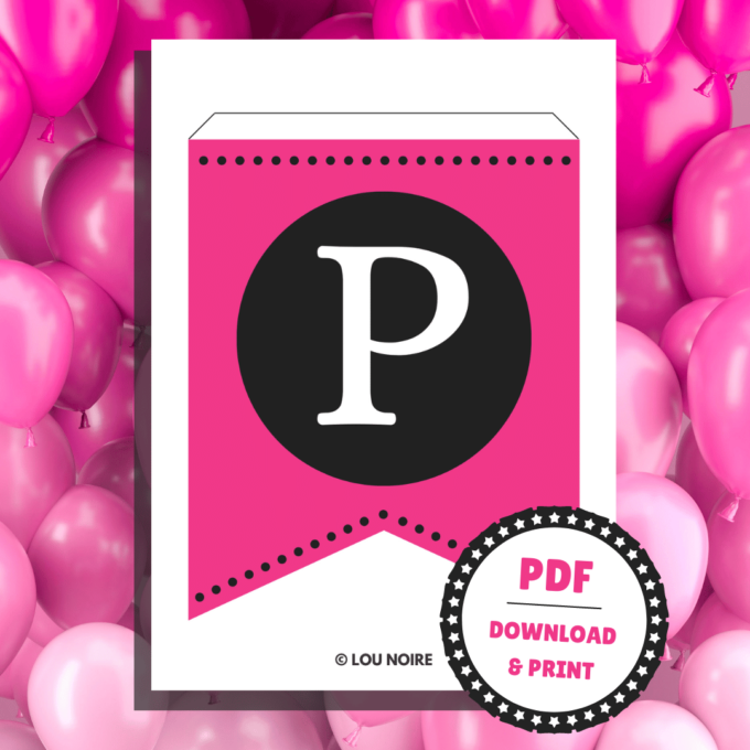 Festlig guirlande til polterabend - Lou Noire - Bogstav