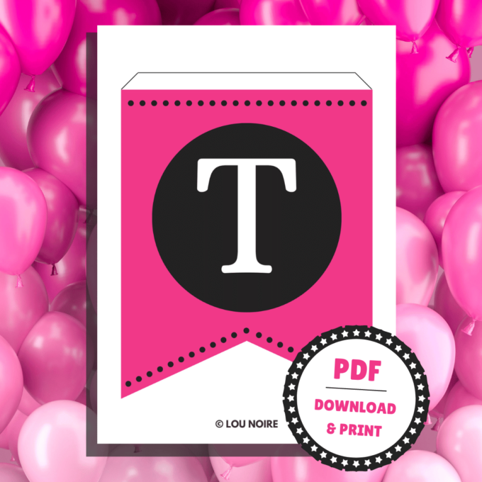 Festlig guirlande til polterabend - Lou Noire - Bogstaver