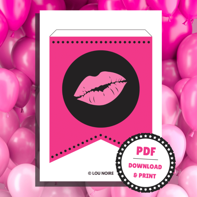 Festlig guirlande til polterabend - Lou Noire - Kys