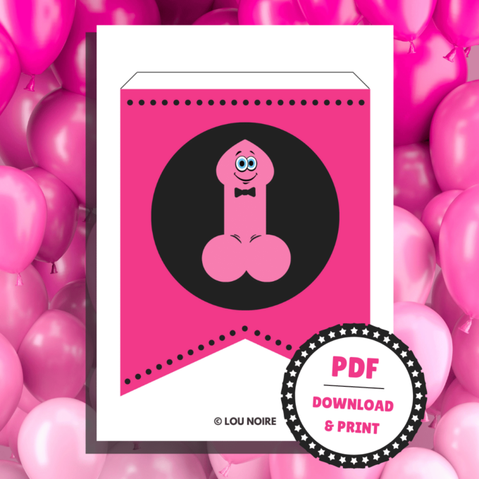 Festlig guirlande til polterabend - Lou Noire - Penis