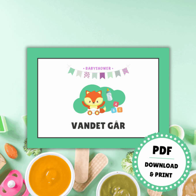 Gæt og grin til babyshower - grøn - Lou Noire - Baby Shower