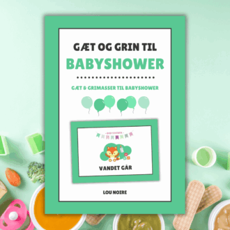 Gæt og grin til babyshower - grøn - Lou Noire - Cover