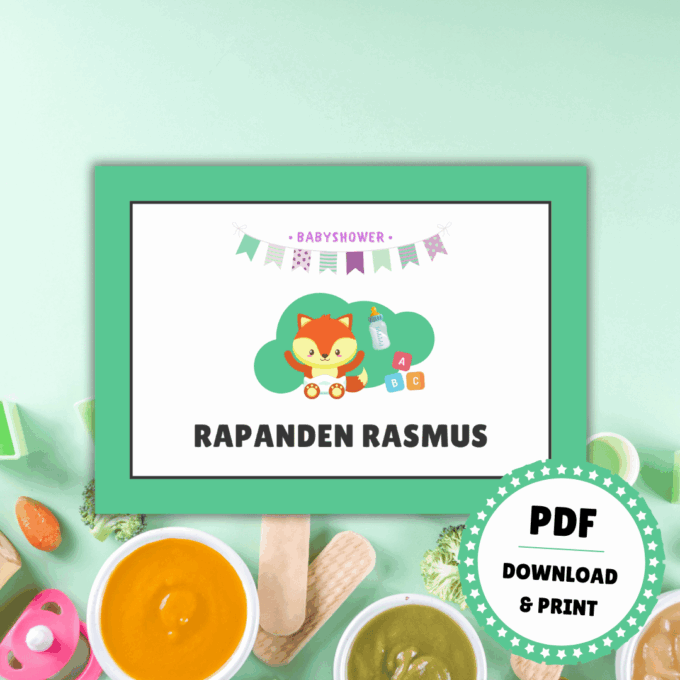 Gæt og grin til babyshower - grøn - Lou Noire - Sjove lege