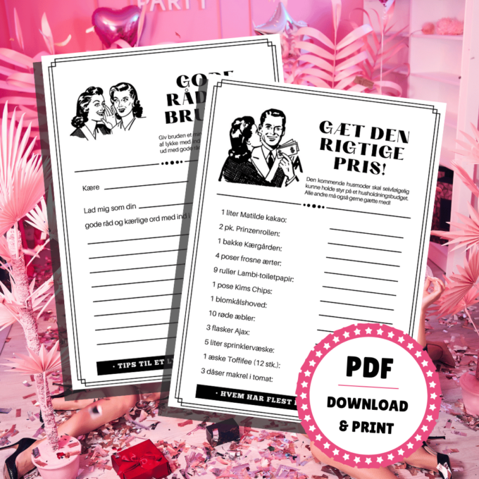 Lou Noire - 8 sjove spil til polterabend - Gæt prisen