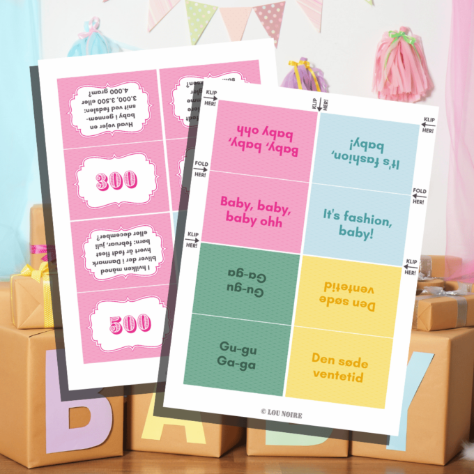 Lou Noire - Det Store Babyshower Quiz-Show - Print Selv Lou Noire - Det Store Babyshower Quiz-Show - Print Selv