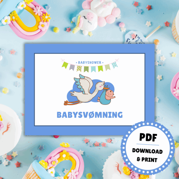 Gæt og grin til babyshower - blå - Lou Noire - Baby shower Gæt og grin til babyshower - blå - Lou Noire - Baby shower