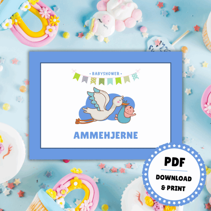 Gæt og grin til babyshower - blå - Lou Noire - Festlege Gæt og grin til babyshower - blå - Lou Noire - Festlege