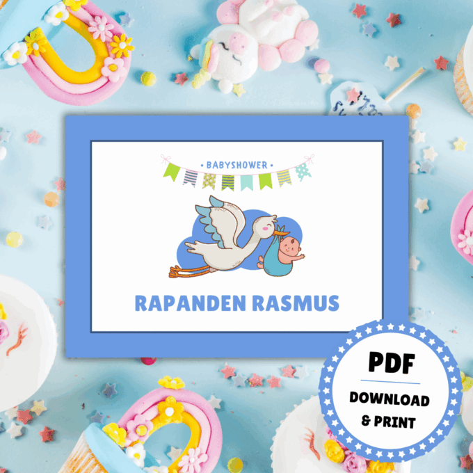 Gæt og grin til babyshower - blå - Lou Noire - Sjove lege Gæt og grin til babyshower - blå - Lou Noire - Sjove lege