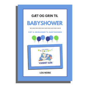 Gæt og grin til babyshower - blå - cover