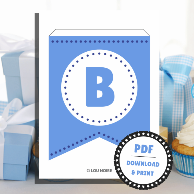 Festlig guirlande til babyshower - blå - Lou Noire - Baby shower Festlig guirlande til babyshower - blå - Lou Noire - Baby shower