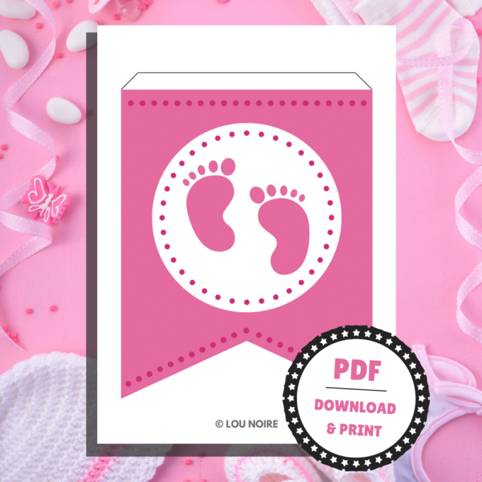 Festlig guirlande til babyshower - pink - Lou Noire - Baby shower Festlig guirlande til babyshower - pink - Lou Noire - Baby shower
