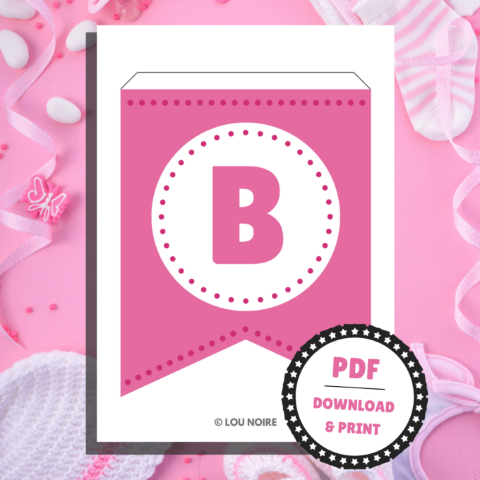 Festlig guirlande til babyshower - pink - Lou Noire - Pynt Festlig guirlande til babyshower - pink - Lou Noire - Pynt