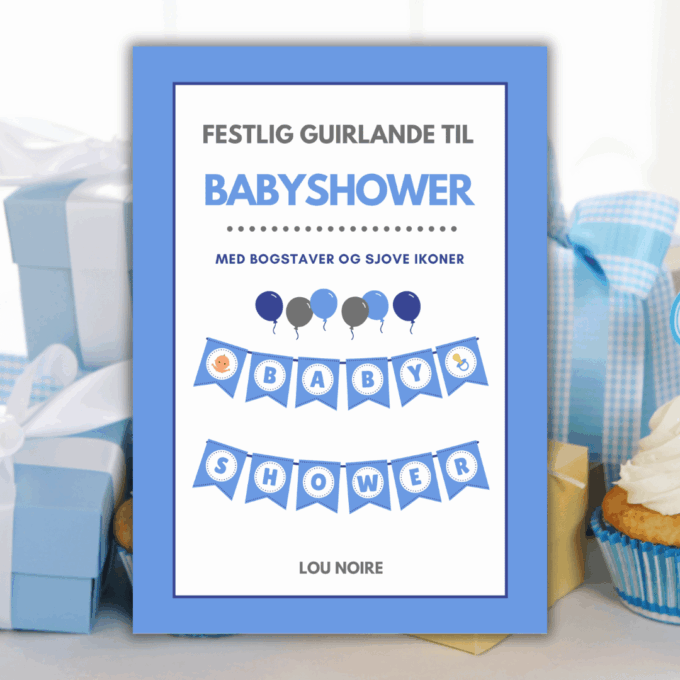 Lou Noire - Cover - Festlig guirlande til babyshower - blå Lou Noire - Cover - Festlig guirlande til babyshower - blå