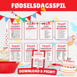 8 sjove spil til fødselsdag - Lou Noire - Print selv