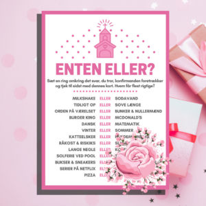 8 sjove spil og lege til konfirmation - pink - Lou Noire - Enten eller