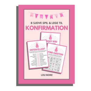 8 sjove spil og lege til konfirmation - pink - Lou Noire - cover