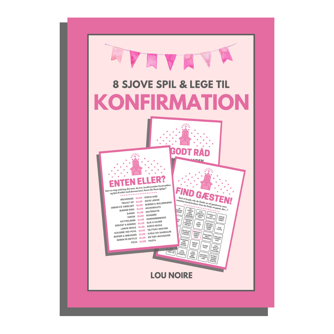 8 spil og lege konfirmation - pink Lou Noire