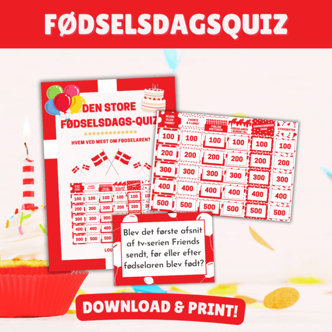 Den store fødselsdags-quiz - Lou Noire - Underholdning til fødselsdag