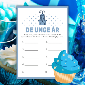 Lou Noire - 8 sjove spil og lege til konfirmation - blå - Billeder af konfirmanden