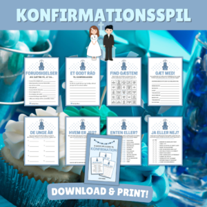 Lou Noire - 8 sjove spil og lege til konfirmation - blå - Oversigt