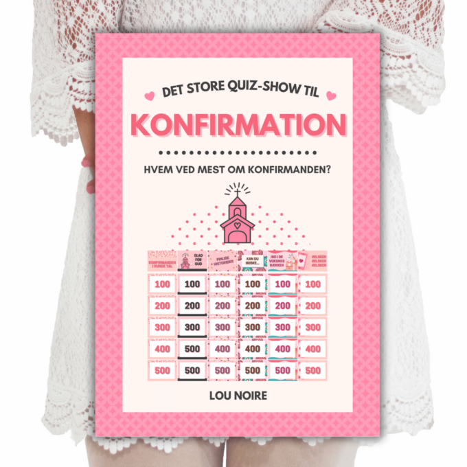 Lou Noire - Cover - Det Store Quiz-Show til Konfirmation - pink