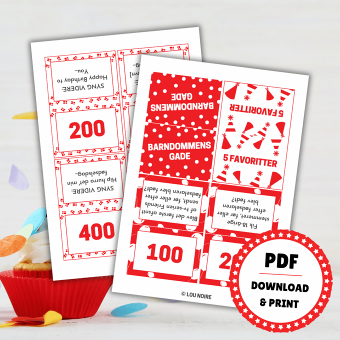 Lou Noire - Den Store Fødselsdags-Quiz - Underholdning til fødselsdag