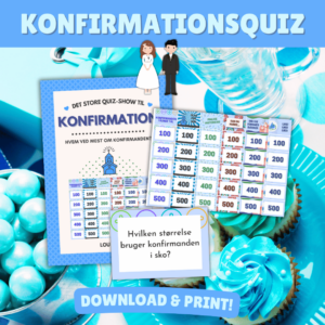 Oversigt - Det Store Quiz-Show til Konfirmation - Blå - Lou Noire