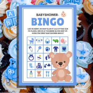 Babyshower-bingo - Blå - Lou Noire - Banko