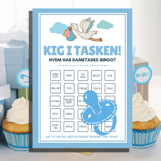 7 sjove spil til babyshower - Lou Noire - Dametaske-bingo