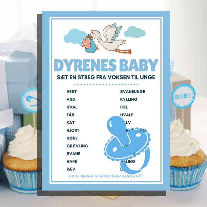 7 sjove spil til babyshower - Lou Noire - Dyreunger