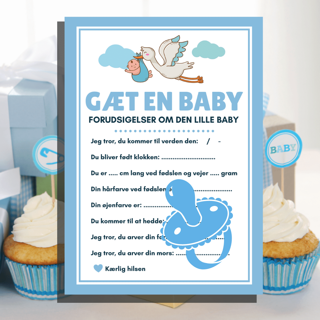 7 sjove babyshower - blå - Noire