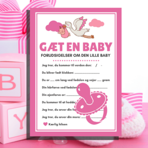 7 sjove spil til babyshower - pink - Lou Noire - Forudsigelser om baby