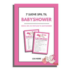 7 sjove spil til babyshower - pink - Lou Noire - cover